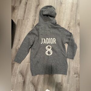 Long Sweater Gray Knit with Hood